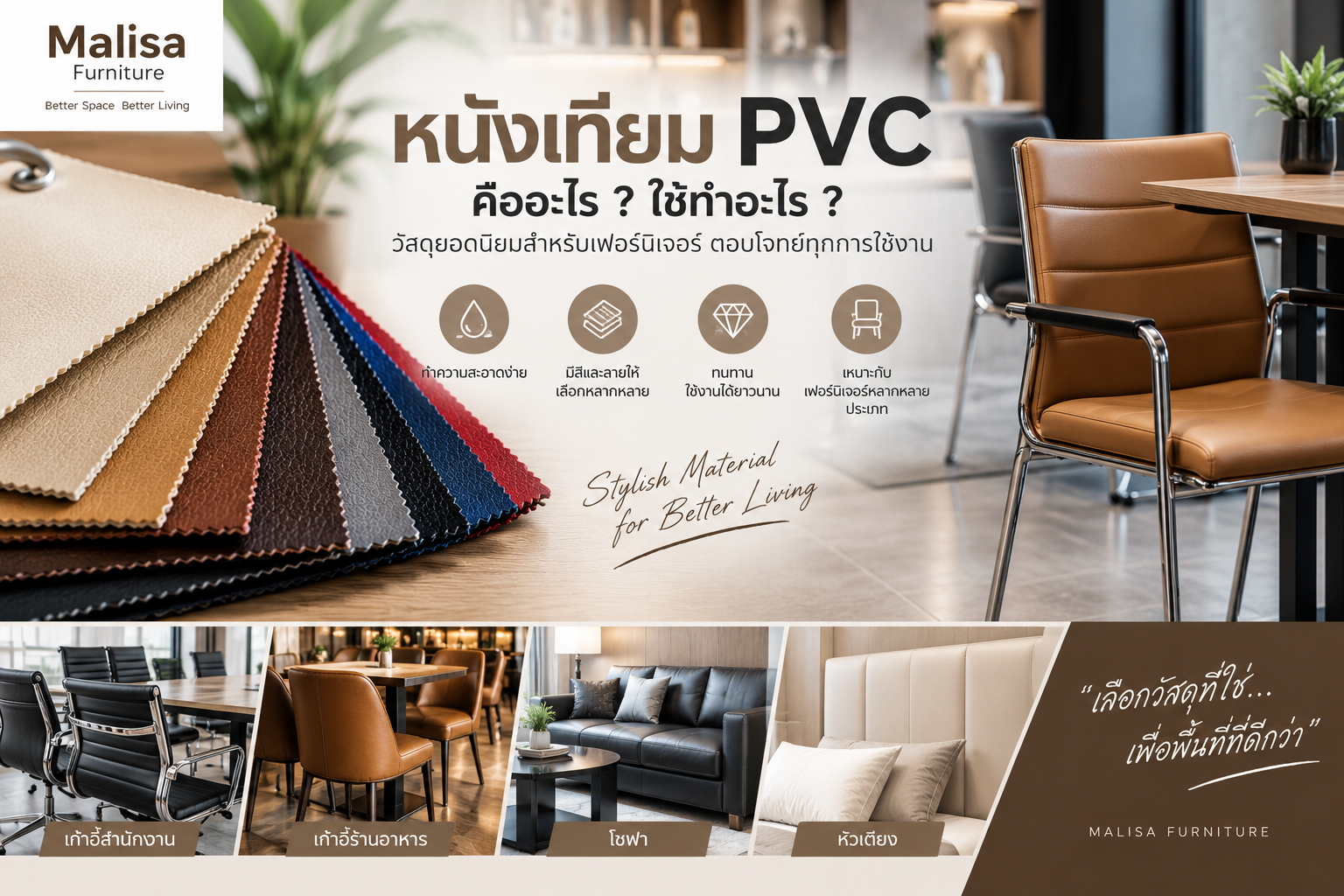 หนังเทียม PVC คืออะไร? ใช้ทำอะไร และเหมาะกับเฟอร์นิเจอร์แบบไหน
